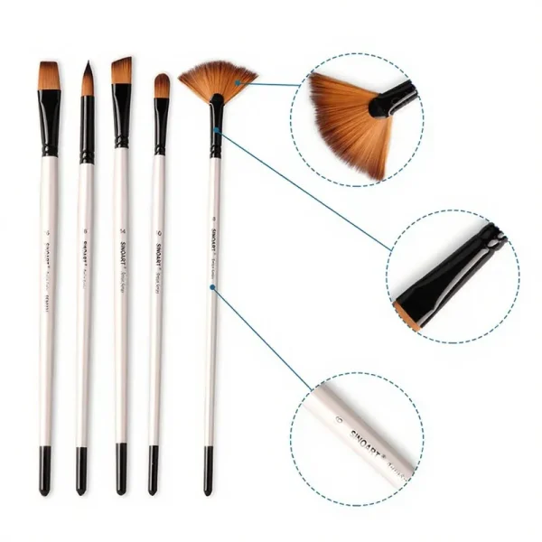 Pearl Glossy Handle Nylon Artist Brush