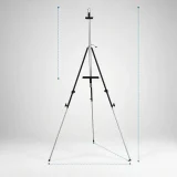 92x92x203 cm metal metal field easel shown from angled view